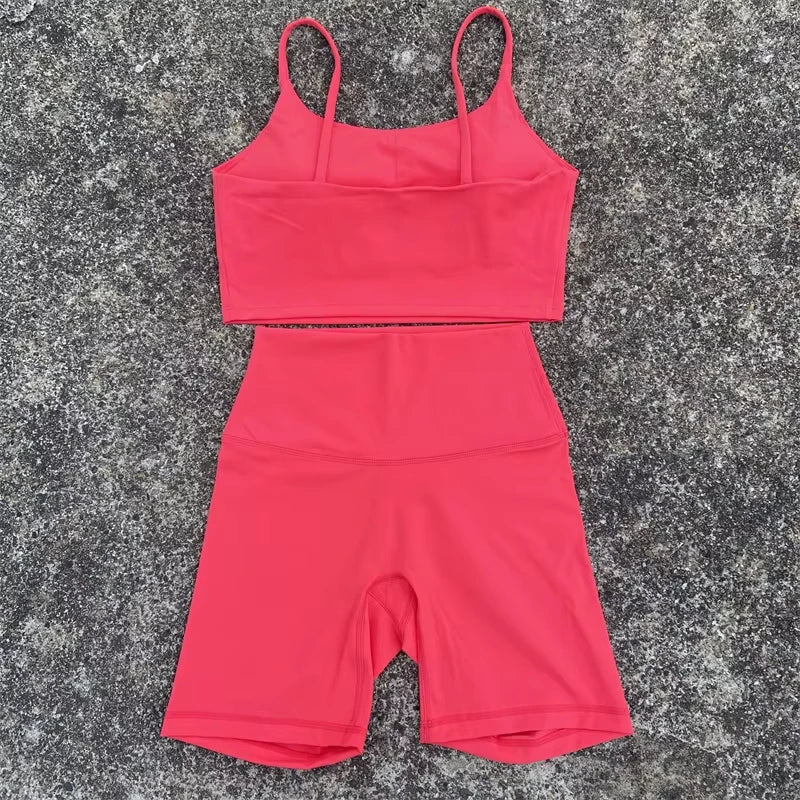 Conjunto Corto Yoga & Gym de 2 piezas para mujer transpirable