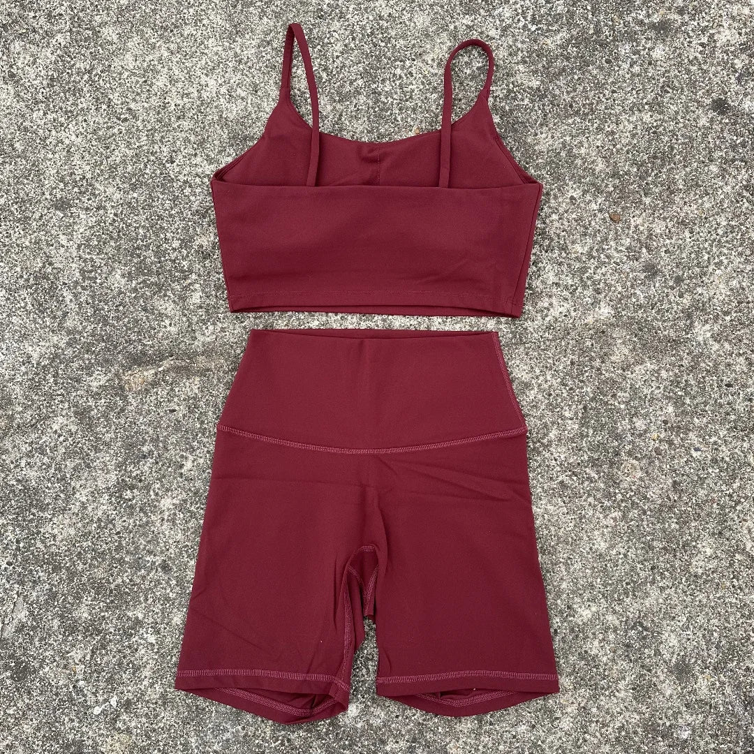 Conjunto Corto Yoga & Gym de 2 piezas para mujer transpirable